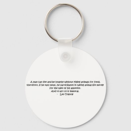 Tolstoy vegetarian quote sleutelhanger (Voorkant)