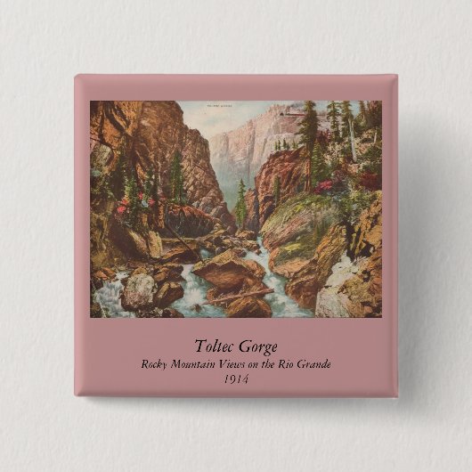 Toltec Gorge Vierkante Button 5,1 Cm (Voorkant)