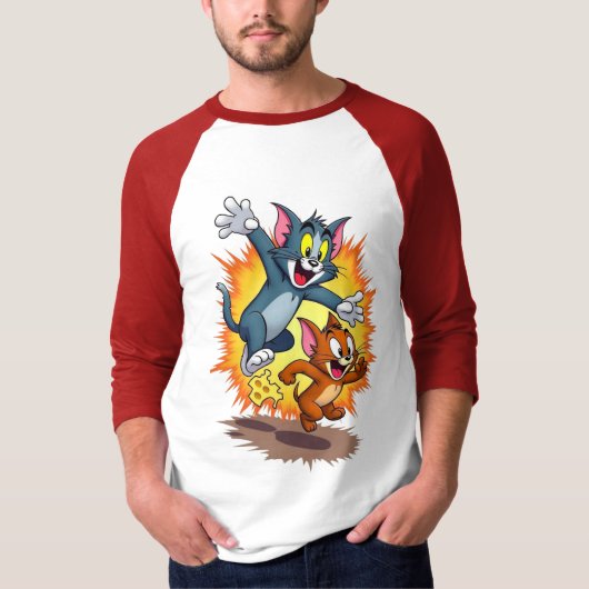 Tom and Jerry Classic Cartoon Chase T-Shirt (Devant)