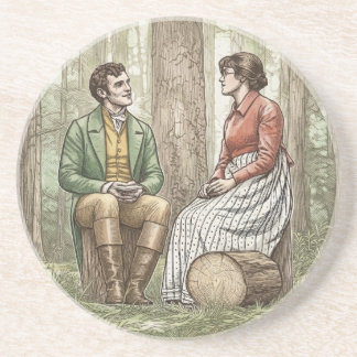 Tom and Mary from "The Other Bennet Sister" Zandsteen Onderzetter