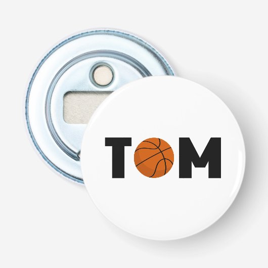 Tom Basketball Button Flesopener (Voorkant)