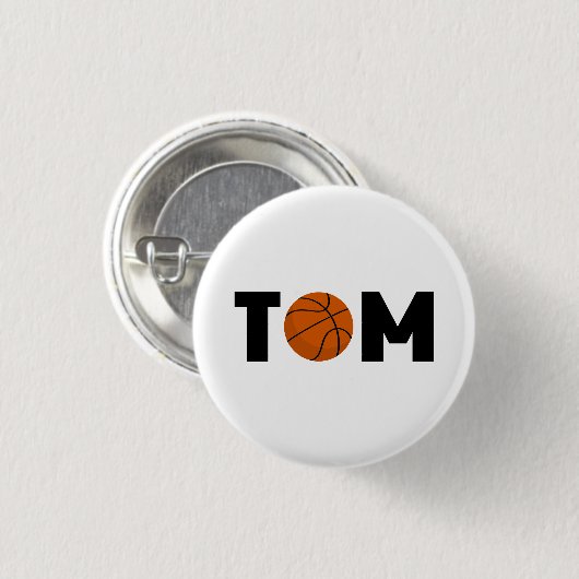 Tom Basketball Ronde Button 3,2 Cm (Voorkant /achterkant)