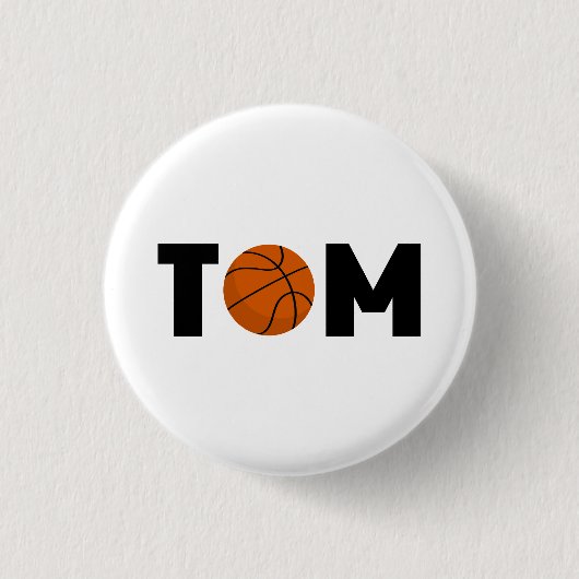 Tom Basketball Ronde Button 3,2 Cm (Voorkant)