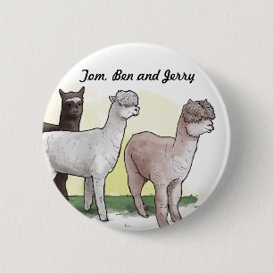 Tom, Ben en Jerry badge Ronde Button 5,7 Cm