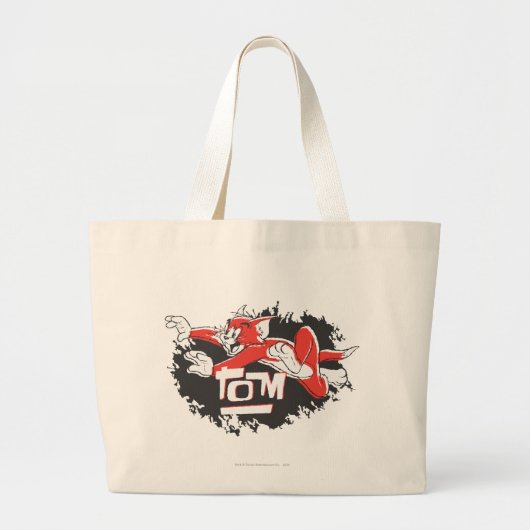 Tom Black en Red Logo Grote Tote Bag (Voorkant)