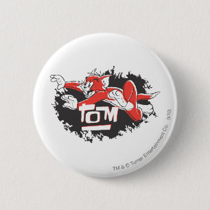 Tom Black en Red Logo Ronde Button 5,7 Cm