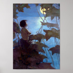 Tom die de maan bekijkt, Jessie Willcox Smith Poster