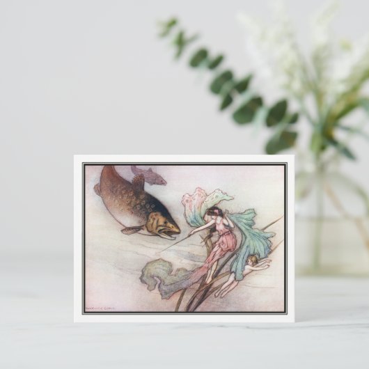 Tom en de forel van Warwick Goble Briefkaart (Staand voorkant)