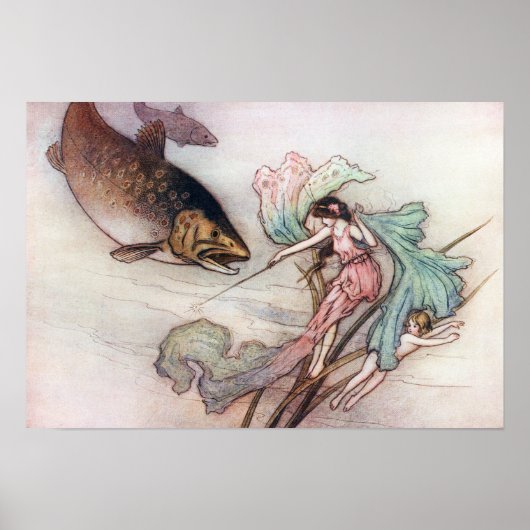 Tom en de forel van Warwick Goble Poster (Voorkant)