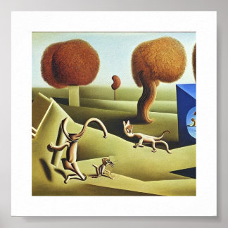 Tom en Jerry abstract schilderen Poster