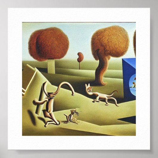 Tom en Jerry abstract schilderen Poster (Voorkant)