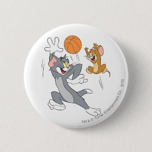 Tom en Jerry Basketball 1 Ronde Button 5,7 Cm