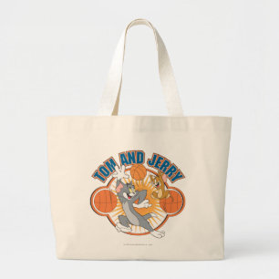 Tom en Jerry Basketball 4 Grote Tote Bag