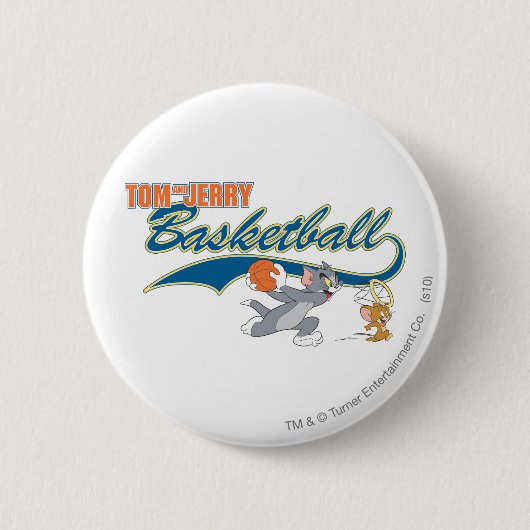 Tom en Jerry Basketball 5 Ronde Button 5,7 Cm (Voorkant)