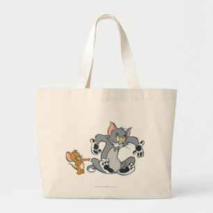 Tom en Jerry Black Paw Cat Grote Tote Bag