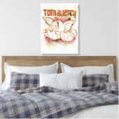 Tom en Jerry Brown en Green Canvas Afdruk (Insitu (Slaapkamer))