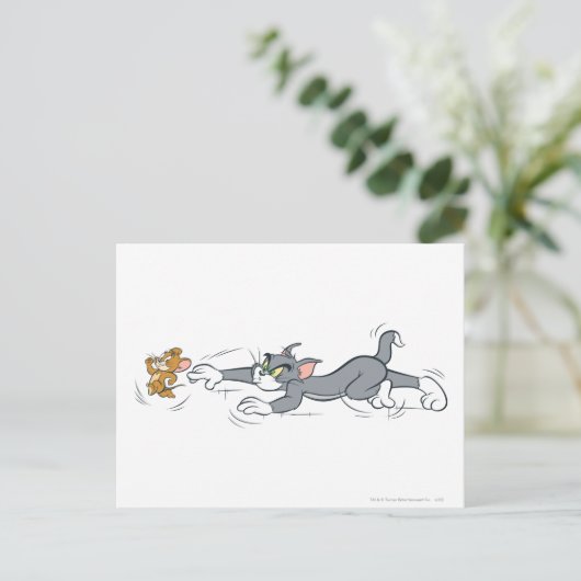 Tom en Jerry Chase Briefkaart (Staand voorkant)