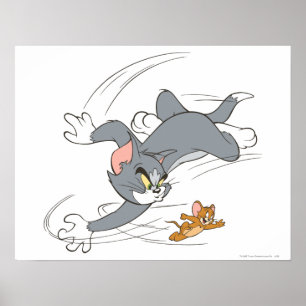 Tom en Jerry Chase Draaien Poster