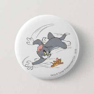 Tom en Jerry Chase Draaien Ronde Button 5,7 Cm