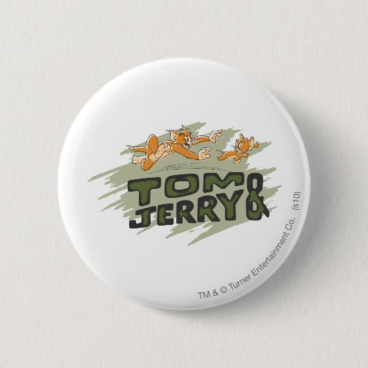 Tom en Jerry Chase Logo Ronde Button 5,7 Cm (Voorkant)