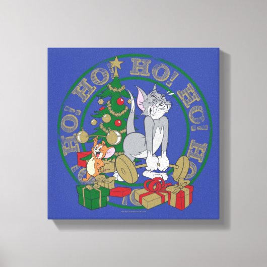 Tom en Jerry die Cadeaus openen Canvas Afdruk (Voorkant)