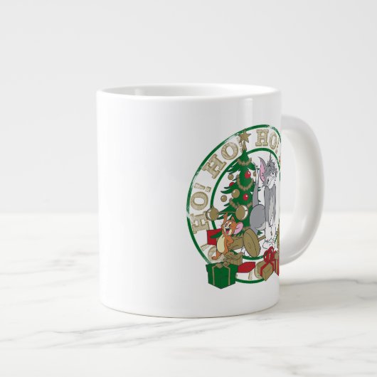 Tom en Jerry die Cadeaus openen Extra Grote Beker (Voorkant rechts)