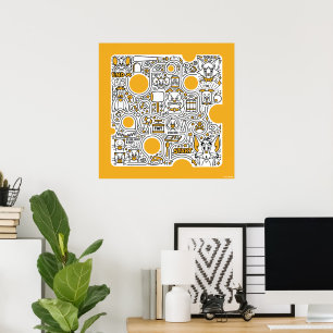 Tom en Jerry Doodle Art Poster