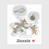 Tom en Jerry Evil Thoughts Sticker (Vel)