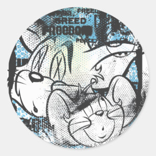 Tom en Jerry Grimey Ronde Sticker