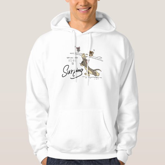 Tom en Jerry "Het is tijd om te surfen" Hoodie (Voorkant)