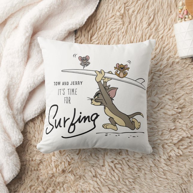 Tom en Jerry "Het is tijd om te surfen" Kussen (Deken)