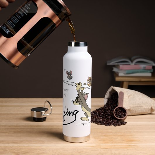 Tom en Jerry "Het is tijd om te surfen" Waterfles (Koffie)