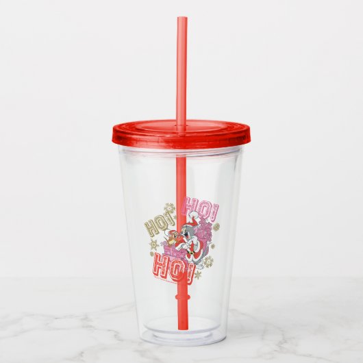 Tom en Jerry "Ho! Ho! Ho!" Santa Cft-levering Acryl Drinkbeker (Voorkant)
