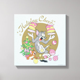 Tom en Jerry Holiday Cheer Canvas Afdruk