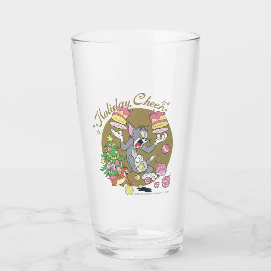 Tom en Jerry Holiday Cheer Glas (Voorkant)