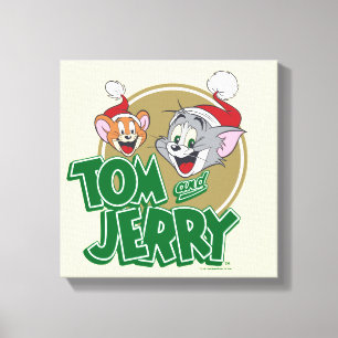 Tom en Jerry Holiday Logo Canvas Afdruk