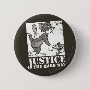 Tom en Jerry Justice de harde weg Ronde Button 5,7 Cm