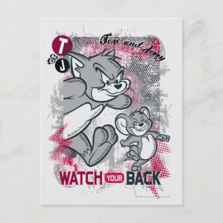 Tom en Jerry kijken naar je rug Briefkaart