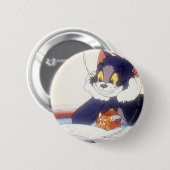 Tom en Jerry lezen een boek Ronde Button 5,7 Cm (Voorkant /achterkant)