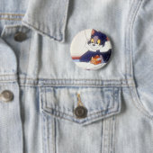 Tom en Jerry lezen een boek Ronde Button 5,7 Cm (In situ)