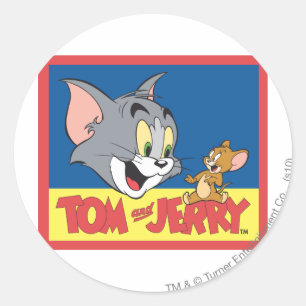 Tom en Jerry Logo Flat Ronde Sticker