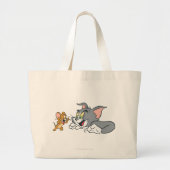 Tom en Jerry Make Faces Grote Tote Bag (Voorkant)