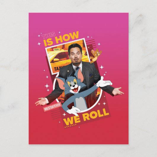 Tom en Jerry met Terrance - zo rollen we Briefkaart (Voorkant)