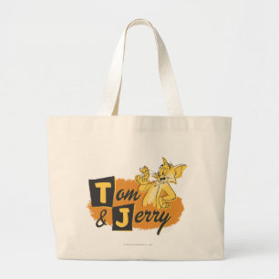 Tom en Jerry Mouse in Paw Logo Grote Tote Bag