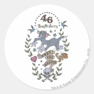 Tom en Jerry Obey De Master 2 Ronde Sticker