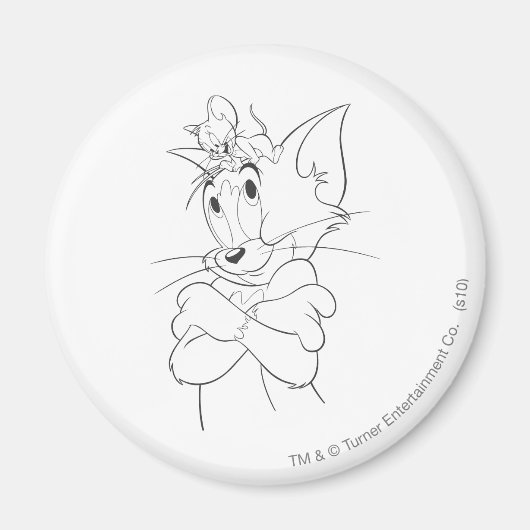 Tom en Jerry On Head Magneet (Voorkant)