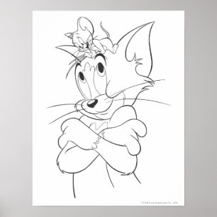 Tom en Jerry On Head Poster