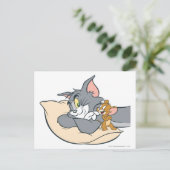 Tom en Jerry On Pillow Briefkaart (Staand voorkant)