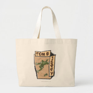 Tom en Jerry op een Tan Couch Grote Tote Bag