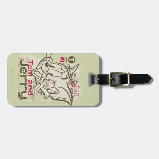 Tom en Jerry Pink en Green Bagagelabel (Voorkant horizontaal)